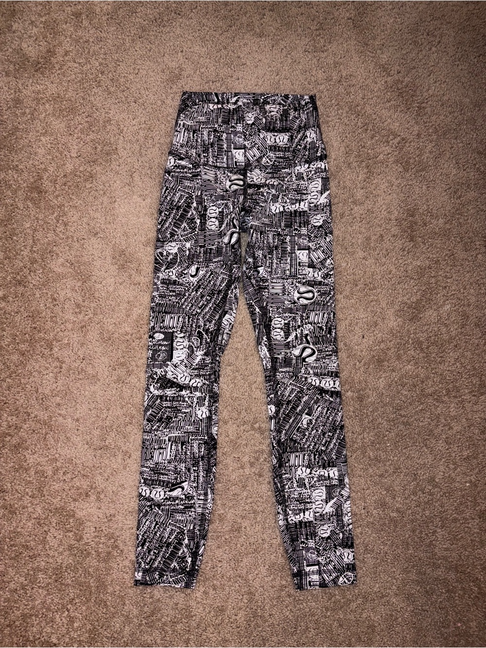 lululemon athletica Black & White Allover Print Leggings